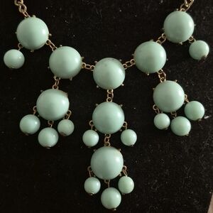 J.crew style unmarked dangling statement necklace- seafoam green